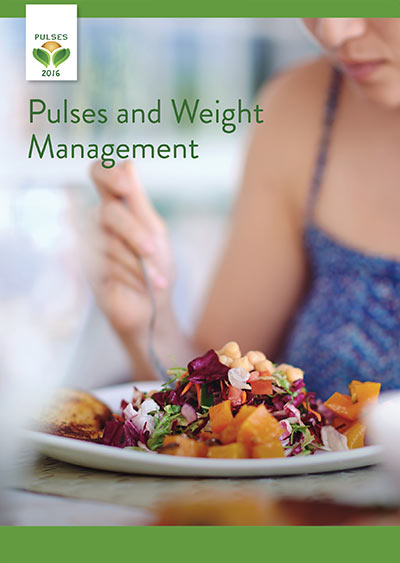 An image of the front cover of the 'Pulses and Weight Management' guide